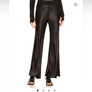 Enza Costa Dark Green Wide-Leg Pants - 0